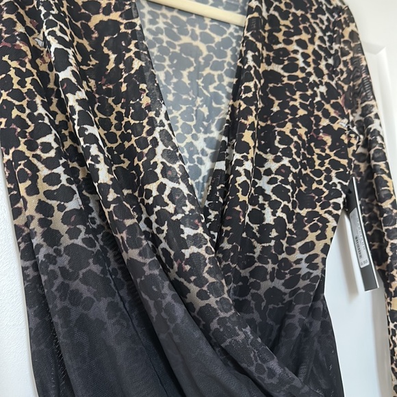 Marciano Black and Gold Leopard Print Bodysuit - Picture 4 of 4